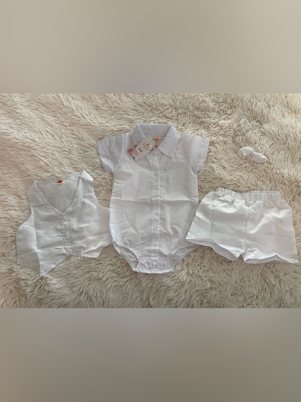 Classic White Baby Matching Set - 4- Piece Dressy Outfit